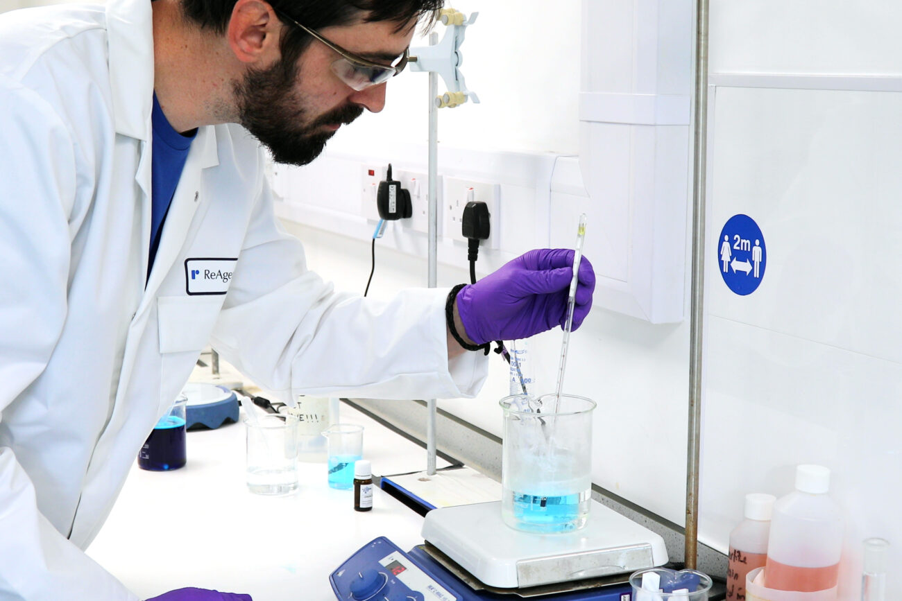 Chemical testing in ReAgent's QC lab