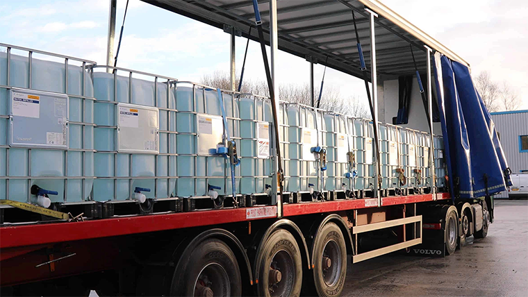 ReAgent IBCs loaded onto a lorry