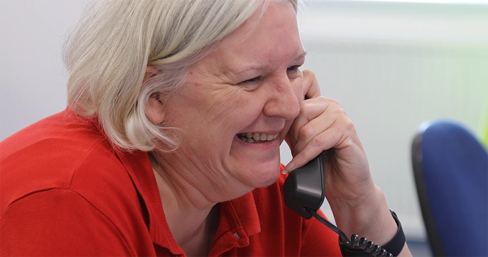 Shirley on the phone