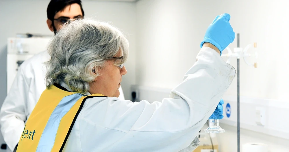 Shirley testing products in the ReAgent lab